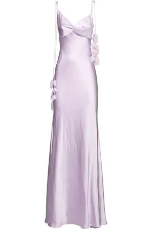 Self-Portrait Satin Flower Maxi Dress