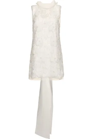 Self-Portrait Embroidered Tulle Mini Dress