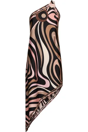 Puccini Printed Silk Twill Asymmetric Dress