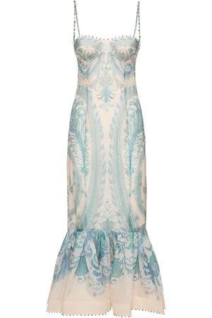 ZIMMERMANN Illuminate Printed Linen & Silk Gown