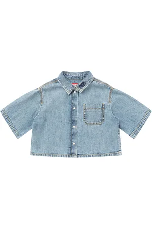 Diesel Cotton Denim Cropped Shirt