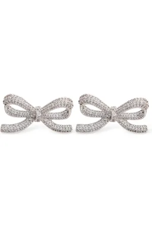 Self-Portrait Crystal Bow Stud Earrings