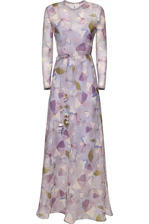 ZIMMERMANN Dawning Linen & Silk Long Sheath Dress
