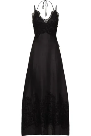 ERMANNO SCERVINO Linen Long Dress W/lace Details