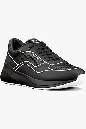 Michael Kors Trevor Leather And Mesh Trainer