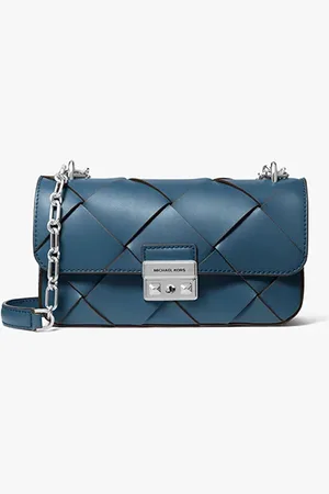 Michael Kors Tribeca Small Woven Leather Shoulder Bag