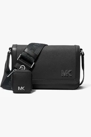 Michael Kors Edison Mini Scratch-resistant Crossgrain Leather Crossbody Bag With Pouch