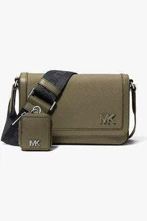 Michael Kors Edison Mini Scratch-resistant Crossgrain Leather Crossbody Bag With Pouch