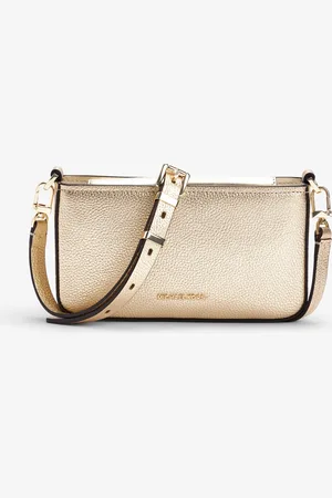 Michael Kors Bryant Small Metallic Pebbled Leather Convertible Pochette