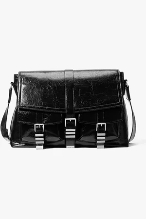 Michael Kors Darrington Large Crackled Leather Messenger Bag