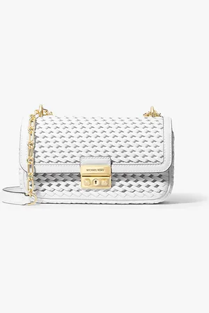 Michael Kors Tribeca Small Woven Leather Shoulder Bag