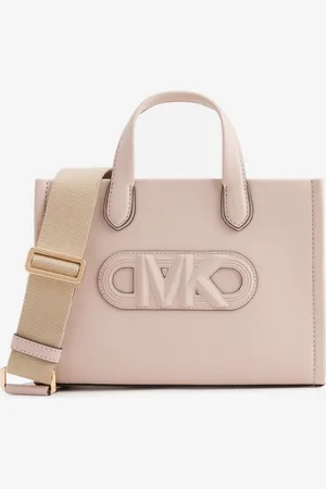 Michael Kors Gigi Small Empire Logo Embossed Leather Messenger Bag