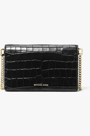 Michael Kors Jet Set Medium Crocodile Embossed Leather Crossbody Bag
