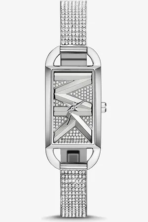 Michael Kors Mini Empire Pavé Silver-tone Bangle Watch