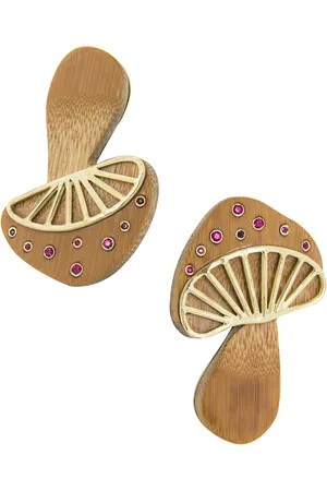 Silvia Furmanovich 18K Yellow Gold Bamboo Mushroom Earrings