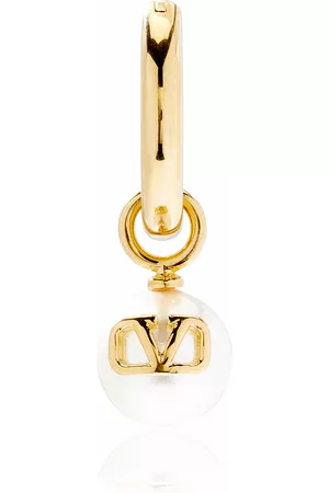 VALENTINO Women's Garavani VLogo Gold-Plated Pearl Single Earring - Gold - OS - Moda Operandi - Gifts For Her