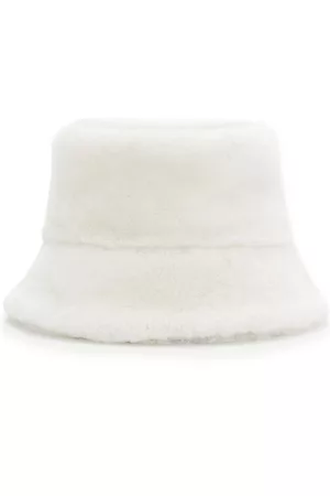 Prada Women's Shearling Bucket Hat - White - S - Moda Operandi