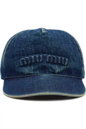 Miu Miu Women's Logo-Detailed Denim Baseball Cap - Blue - M - Moda Operandi