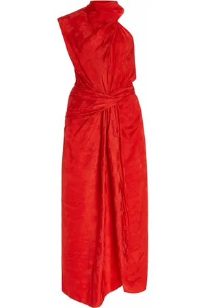 JOHANNA ORTIZ Women Maxi Dresses - Women's Red Sea Draped Maxi Dress - Red - US 0 - Moda Operandi