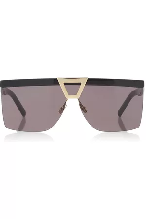 Saint Laurent Women Sunglasses - Women's Palace Metal Shield Sunglasses - Black - OS - Moda Operandi