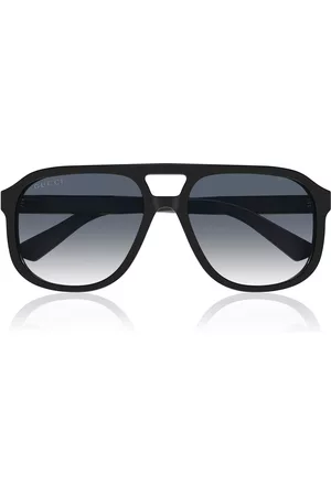 Gucci Women Sunglasses - Women's Pilot/Navigator Acetate Sunglasses - Black - OS - Moda Operandi