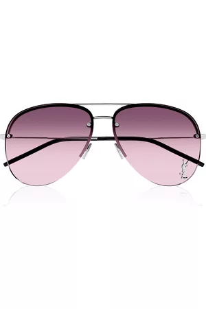 Saint Laurent Women Aviator Sunglasses - Women's Aviator-Frame Metal Sunglasses - Purple - OS - Moda Operandi