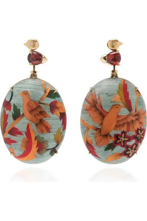 Silvia Furmanovich The Silk Road Marquetry 18K Yellow Gold And Diamond Earrings