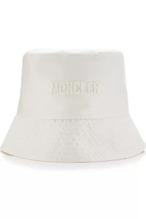 Moncler Women Hats - Women's Embroidered Nylon Bucket Hat - White - S - Moda Operandi