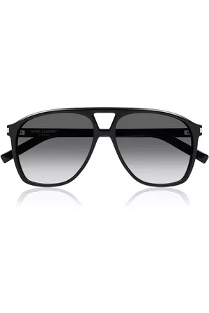 Saint Laurent Women Aviator Sunglasses - Women's Dune Aviator-Frame Acetate Sunglasses - Black - OS - Moda Operandi