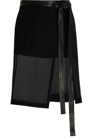 Proenza Schouler Women Skirts - Women's Tie-Detailed Crepe Chiffon Wrap Skirt - Black - US 2 - Moda Operandi
