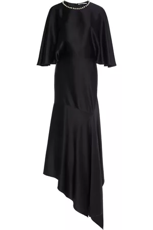 Stella McCartney Women Asymmetrical Dresses - Women's Pearl Embroidered Asymmetric Dress - Black - IT 36 - Moda Operandi