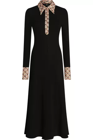Etro Women Midi Dresses - Women's Collared Midi Dress - Black - IT 38 - Moda Operandi
