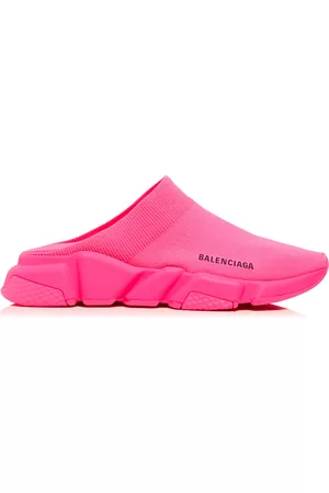 Balenciaga Women Sandals - Women's Speed Knit Slip-On Mules - Pink - IT 35 - Moda Operandi