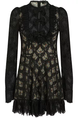 Etro Women Dresses - Women's Cotton-Blend Lace Mini Dress - Black - IT 38 - Moda Operandi