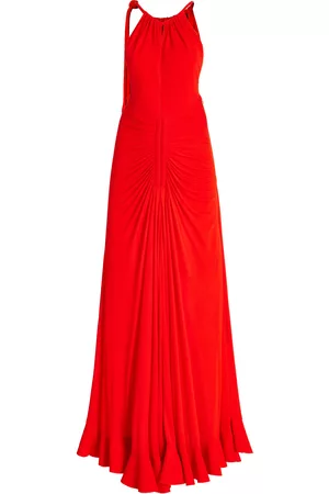 Proenza Schouler Women Casual Dresses - Women's Ruch-Detailed Crepe Jersey Maxi Dress - Red - US 0 - Moda Operandi