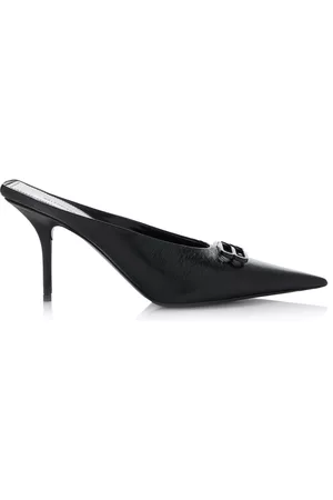 Balenciaga Women Sandals - Women's Square Knife Leather Mules - Black - IT 35 - Moda Operandi