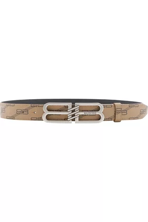 Balenciaga Women Belts - Women's BB Signature Canvas Belt - Brown - 65 cm - Moda Operandi