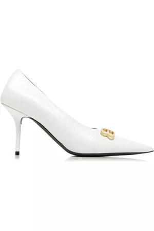 Balenciaga Women High Heels - Women's Knife Leather Pumps - White - IT 36 - Moda Operandi