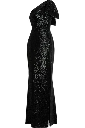 Elie saab Women Ball Gown Asymmetrical Dresses - Women's Asymmetric Sequin Velvet Gown - Black - FR 36 - Moda Operandi