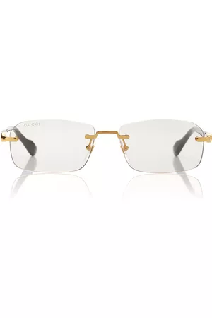Gucci Women Sunglasses - Women's Rectangular-Frame Metal Sunglasses - Neutral - OS - Moda Operandi