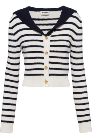 Miu Miu Women Polo Shirts - Women's Cashmere Polo Top - Navy - IT 36 - Moda Operandi