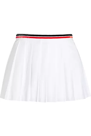 Miu Miu Women Maxi Pleated Skirts - Women's Pleated Poplin Mini Skirt - White - IT 36 - Moda Operandi