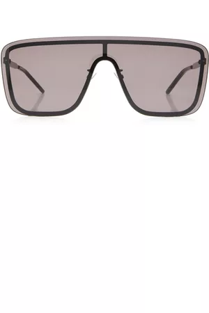 Saint Laurent Women Sunglasses - Women's Mask D-Frame Metal Sunglasses - Black - OS - Moda Operandi