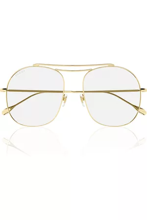 Gucci Women Aviator Sunglasses - Women's Aviator-Frame Metal Sunglasses - Gold - OS - Moda Operandi