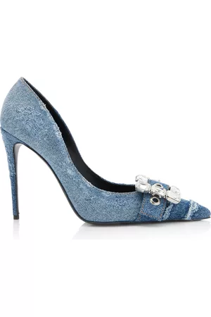 Dolce & Gabbana Women High Heels - Women's Crystal-Embellished Patchwork Denim Pumps - Medium Wash - IT 36 - Moda Operandi