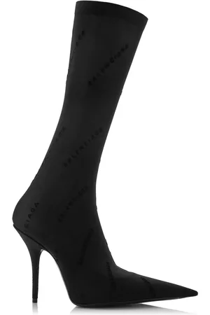 Balenciaga Women Ankle Boots - Women's Naked Knife Knit Ankle Boots - Black - IT 36 - Moda Operandi
