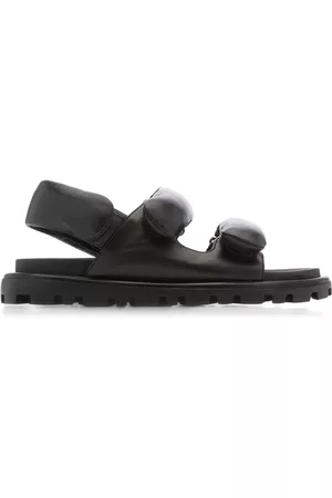 Miu Miu Women Sandals - Women's Lifestyle Puffy Leather Sandals - Black - IT 36 - Moda Operandi