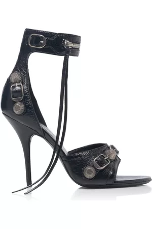Balenciaga Women Sandals - Women's Cagole Leather Sandals - Black - IT 36 - Moda Operandi
