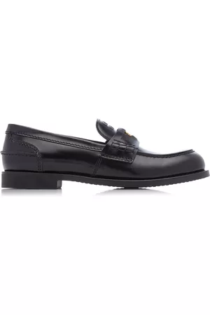 Miu Miu Women Patent Leather Shoes - Women's Patent Spazzolato Leather Loafers - Black - IT 38 - Moda Operandi