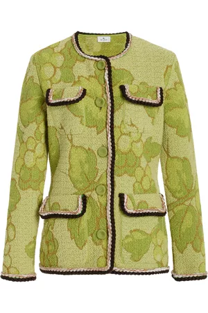 Etro Women Cropped Jackets - Women's Knit Jacket - Green - IT 40 - Moda Operandi